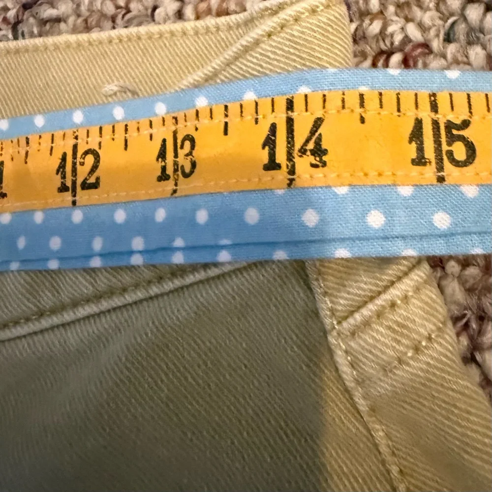 LOFT Tan mid rise , flare, frayed hem jeans 2 - Picture 8 of 10